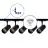 Bright Choice Complete Set 1-Phase Rail L 1 x 1 Meter Black | incl. 5x Spot + GU10 2700K 3W Dimmable + End Cap, Power Connector and L -Connector